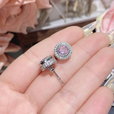 1 Pair Elegant Star Heart Shape Inlay Copper Artificial Gemstones Ear Studs