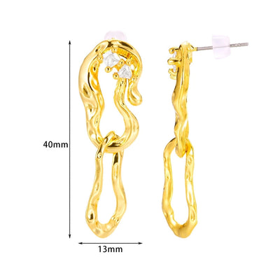 1 Pair Elegant Simple Style Geometric Alloy 18K Gold Plated Drop Earrings