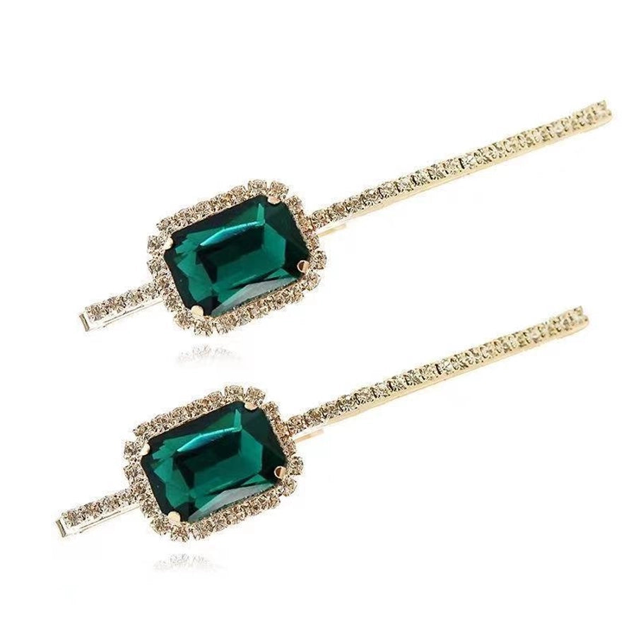 New Korean Style Crystal Rhinestone Clip Women's Back of Head Clip Broken Hair Clip Elegant Elegant Hair Accessories