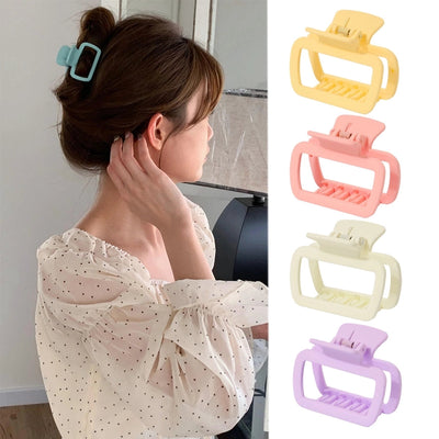 New Arrival Square Grip Spring/Summer Cream Color Shark Clip Female Back Head Updo Hair Clip