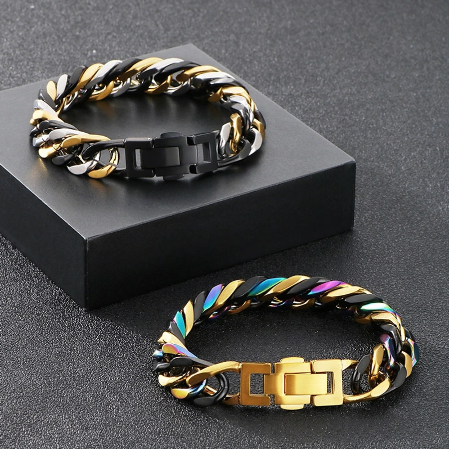 Vintage Style Geometric 304 Stainless Steel 18K Gold Plated Unisex Bracelets