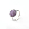 Jewelry Casual Simple Style Round Solid Color 304 Stainless Steel Natural Stone Crystal Polishing Inlay Adjustable Ring