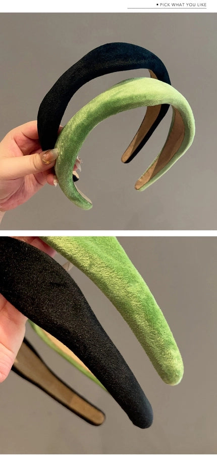 women's sweet solid color suede hair band