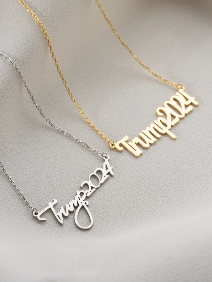 Jewelry Retro Funny Novelty Donald Trump Letter 316 Stainless Steel  Pendant Necklace