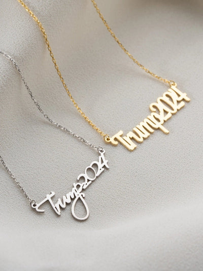 Jewelry Retro Funny Novelty Donald Trump Letter 316 Stainless Steel  Pendant Necklace