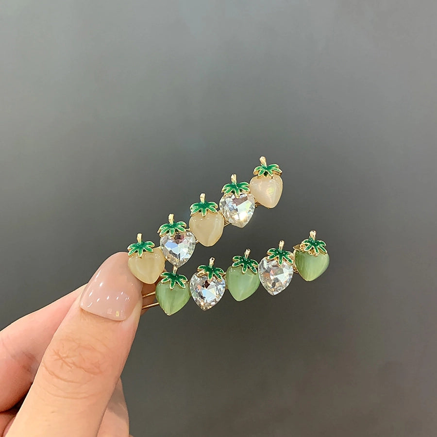 women's sweet strawberry alloy hair clip
