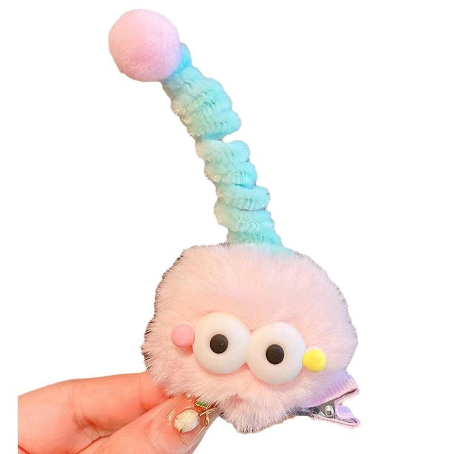 new girl cute three-dimensional cartoon hairpin baby winter funny plush hairpin headdress children's hair accessories