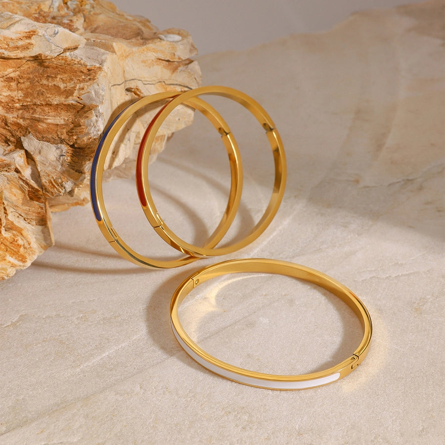 Simple Style Round 304 Stainless Steel Bangle In Bulk