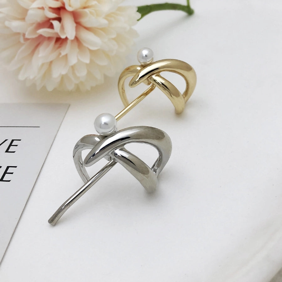 Women's Simple Style Solid Color Alloy Plating Pearl Hair Clip