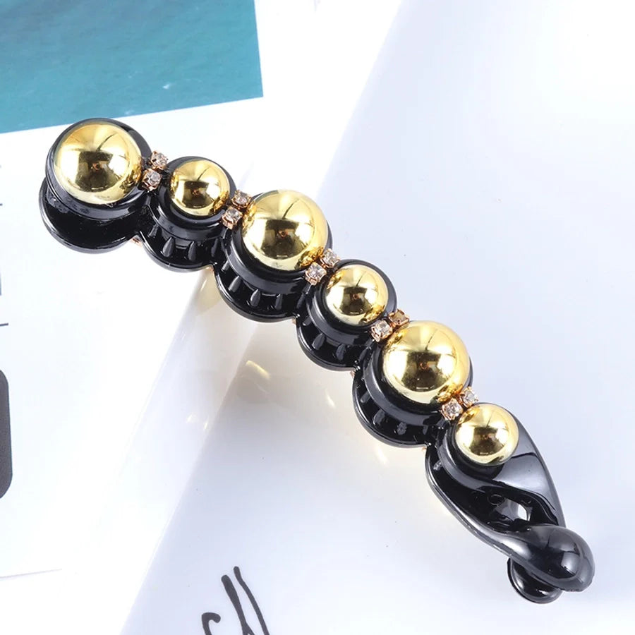 simple style geometric plastic artificial pearls hair clip