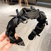 women's elegant simple style bow knot artificial crystal cloth hair band