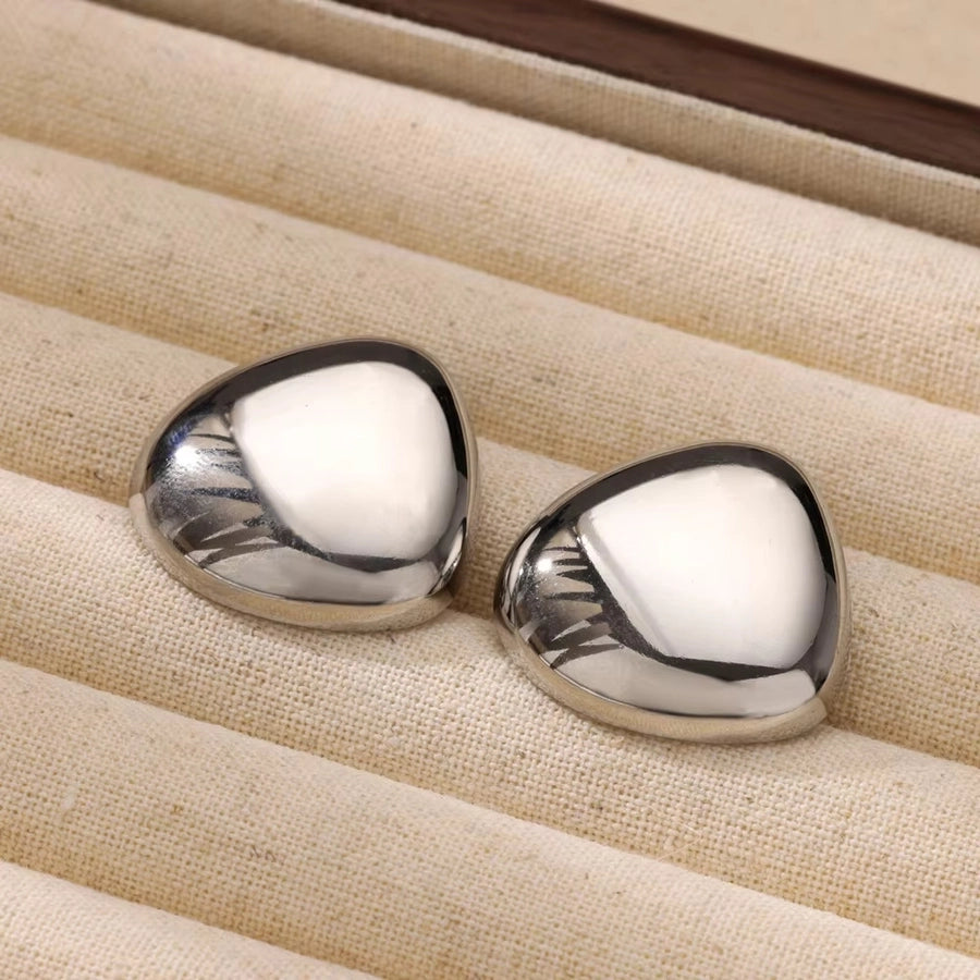 1 Pair Vintage Style Heart Shape 304 Stainless Steel 18K Gold Plated Ear Studs