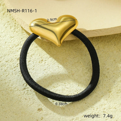 Women's Simple Style Sunflower Heart Shape Titanium Steel Plating Hair Tie