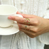 Jewelry IG Style Vacation French Style Geometric 304 Stainless Steel Zircon 18K Gold Plated Open Rings