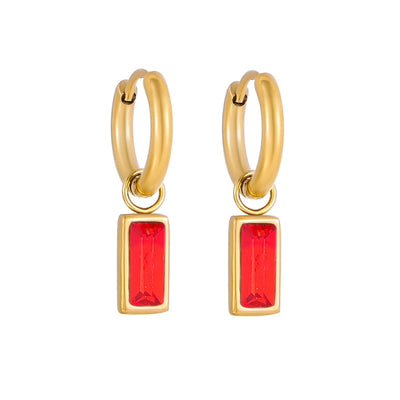 1 Pair IG Style Heart Shape 304 Stainless Steel Rhinestones 18K Gold Plated Earrings