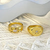 Jewelry Casual Vintage Style Classic Style Hexagram Round Copper Zircon K Gold Plated Rings