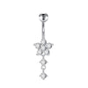 1 Piece 1 Set Belly Rings Simple Style Heart Shape Butterfly 316L Stainless Steel  Inlay Zircon Belly Rings