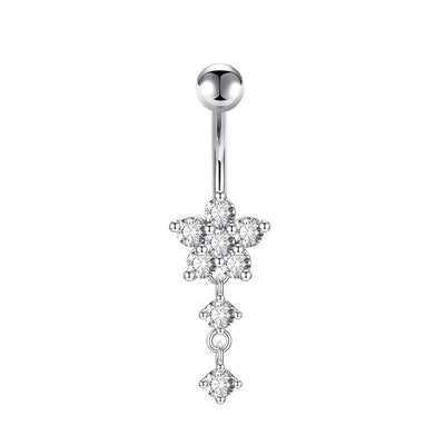 1 Piece 1 Set Belly Rings Simple Style Heart Shape Butterfly 316L Stainless Steel  Inlay Zircon Belly Rings