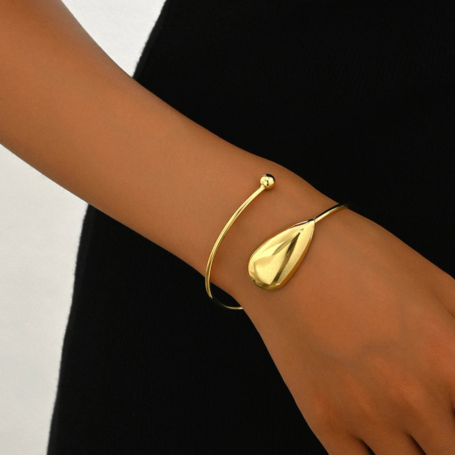 Exaggerated Simple Style Water Droplets Solid Color Gold Plated Iron  Bangle