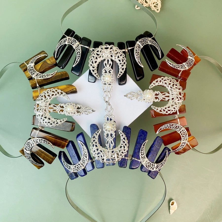 Women's Retro Crown Iron Patchwork Hair Band