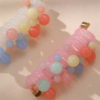 Women's Cute Sweet Round Plastic Hair Tie