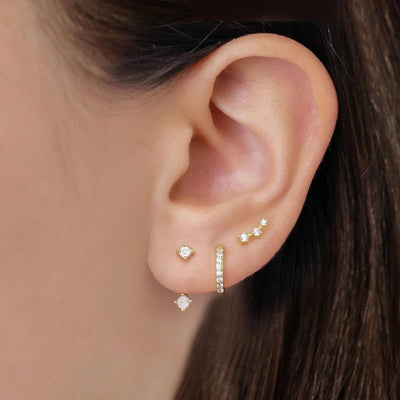 1 Set Elegant Luxurious Square Oval Copper Hoop Earrings