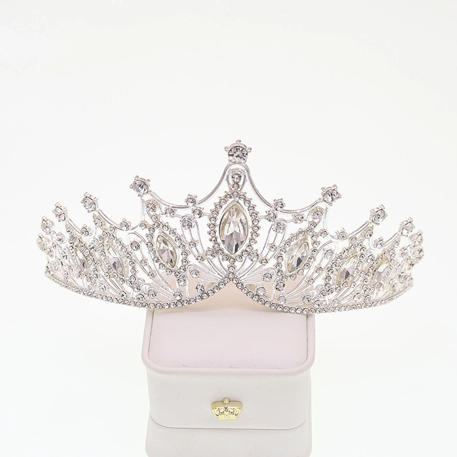 Women's Elegant Lady Streetwear Crown Alloy Inlay Artificial Crystal Rhinestones Crown