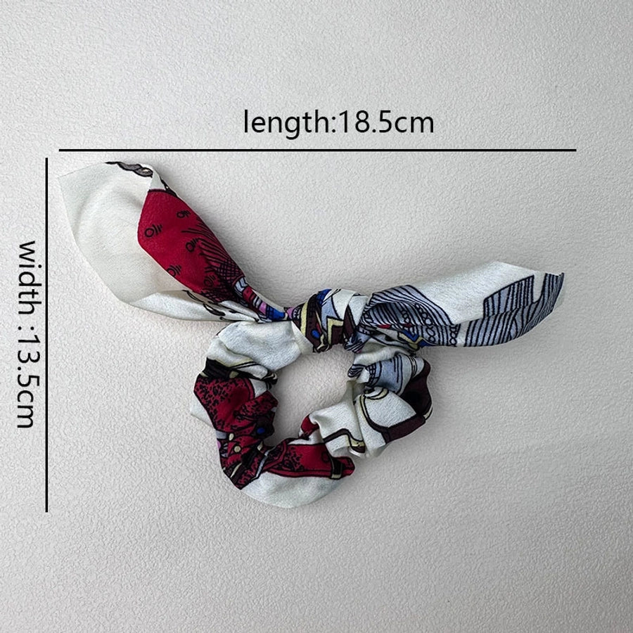 Women's Lady Modern Style Bunny Ears Bow Knot Cloth Hair Tie