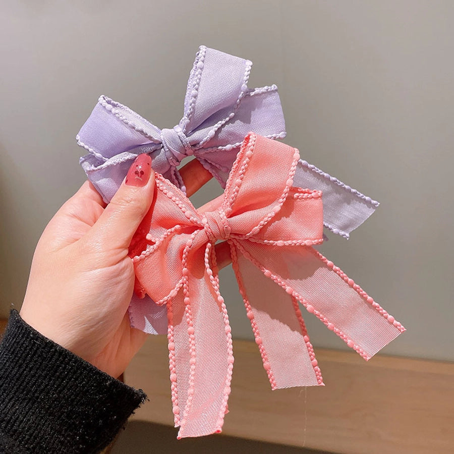 kid's elegant cute bow knot cloth ribbon hair clip