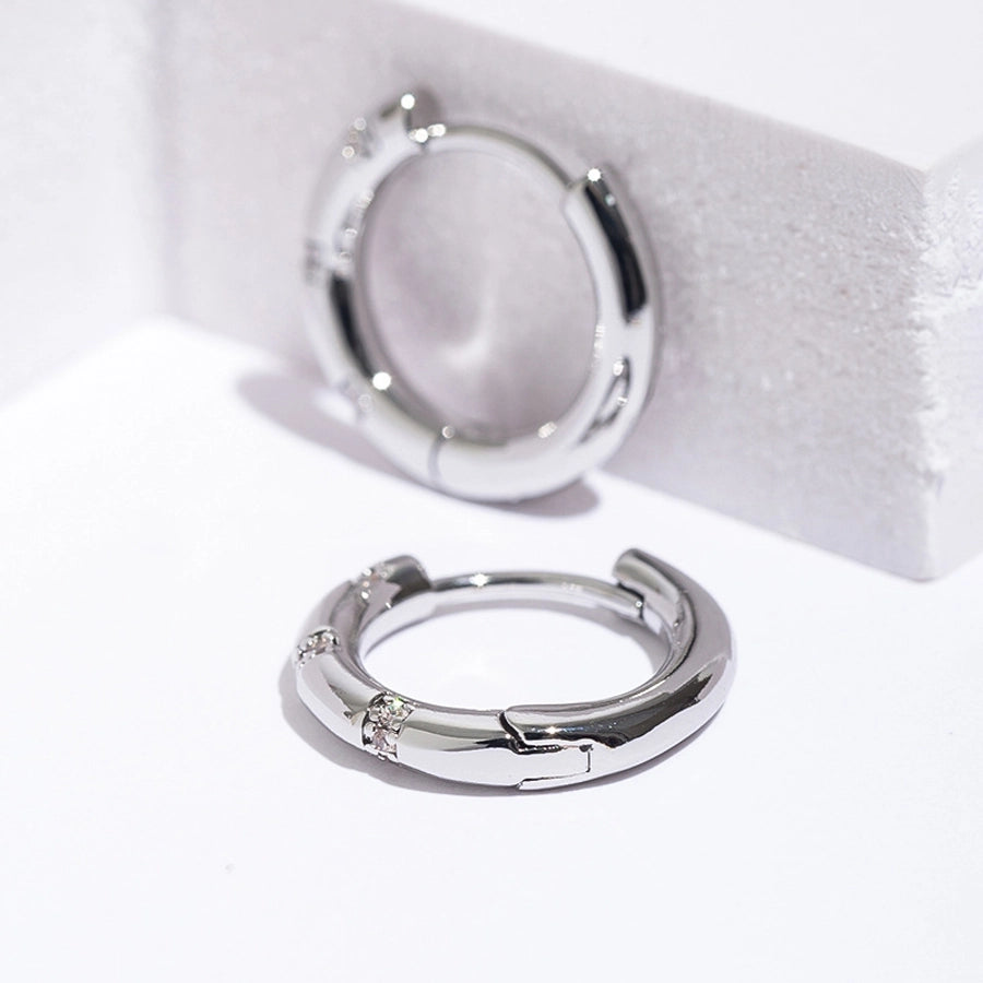 1 Pair Simple Style Geometric Inlay Copper Zircon Earrings