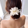 Super Fairy Elegant Chiffon Flower Hairpin Summer Back Head Ponda Tail Clip Headwear Advanced Sense Simple  Hair Accessories