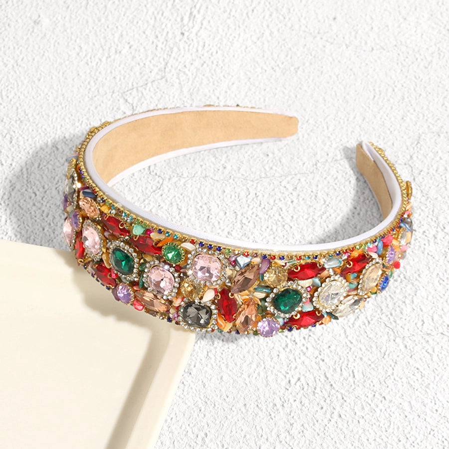 retro geometric cloth inlay rhinestones hair band