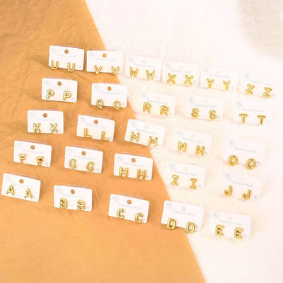 1 Pair Simple Style Classic Style Letter 304 Stainless Steel 18K Gold Plated Ear Studs