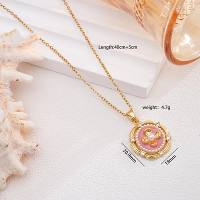 Jewelry Glam Lady Sexy Rose 304 Stainless Steel Copper Pendant Necklace