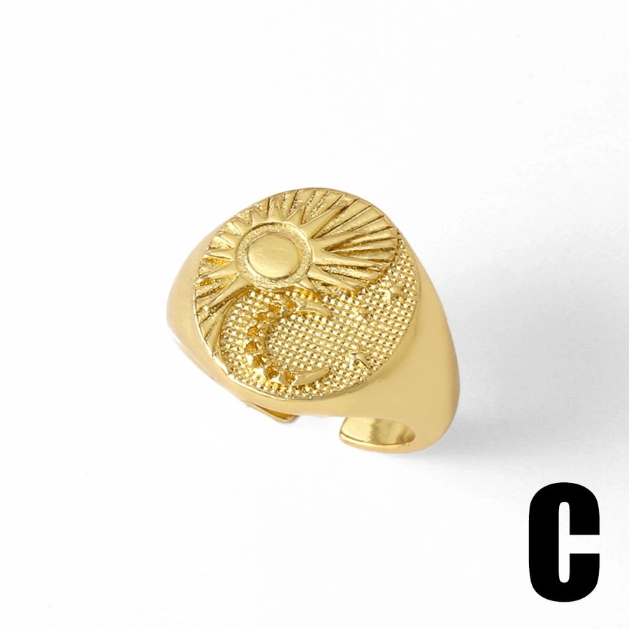 Copper 18K Gold Plated Plating Irregular Open Rings