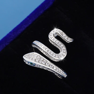 Jewelry Hip-Hop Rock Punk Snake Copper Zircon Imitation Gold  Rings