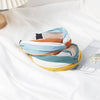 retro hairband women's fabric stitching stripe hair bundle pressure hair hoop net popular  new hairpin headdress
