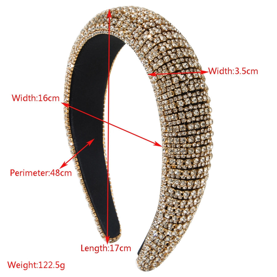 Elegant Glam Luxurious Women's Solid Color Alloy Cloth Inlay Rhinestones Hair Band