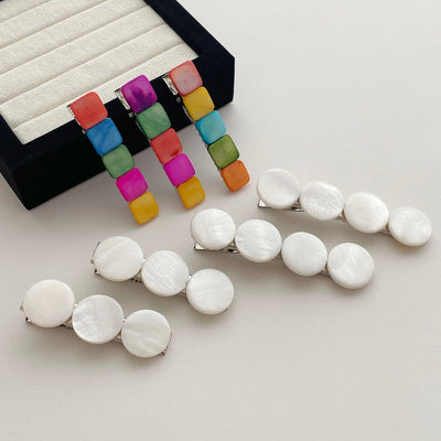 Women's Cute Vacation Marine Style Geometric Alloy Shell Patchwork Inlay Shell Hair Clip