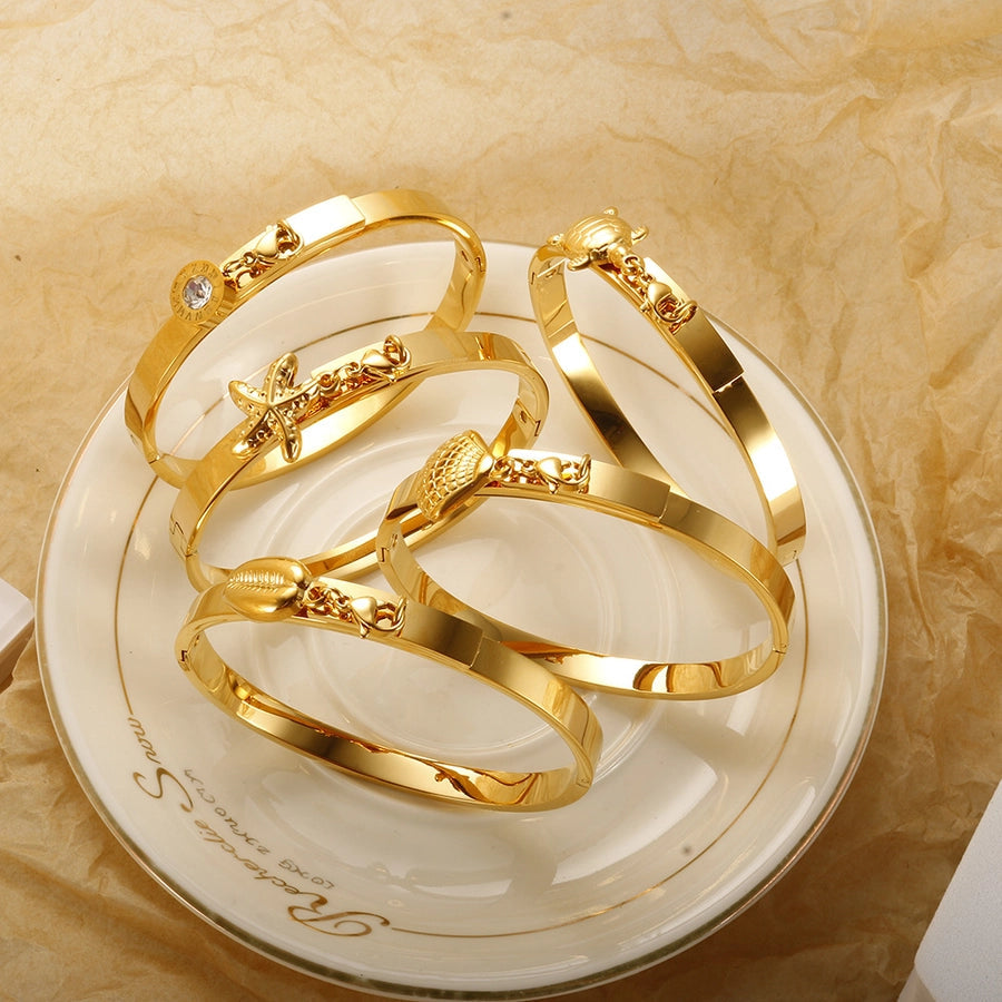 Jewelry Marine Style Roman Numeral Shell Titanium Steel Jewelry Set