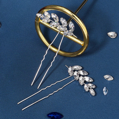 Antique U-shaped Hairpin Hair Accessories Simple Rhinestone Pin Hairpin Photography Portrait High-end Hair Hairpin