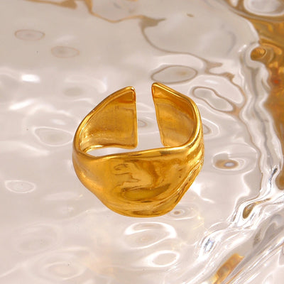 Jewelry Simple Style Irregular 304 Stainless Steel 18K Gold Plated Polishing Rings