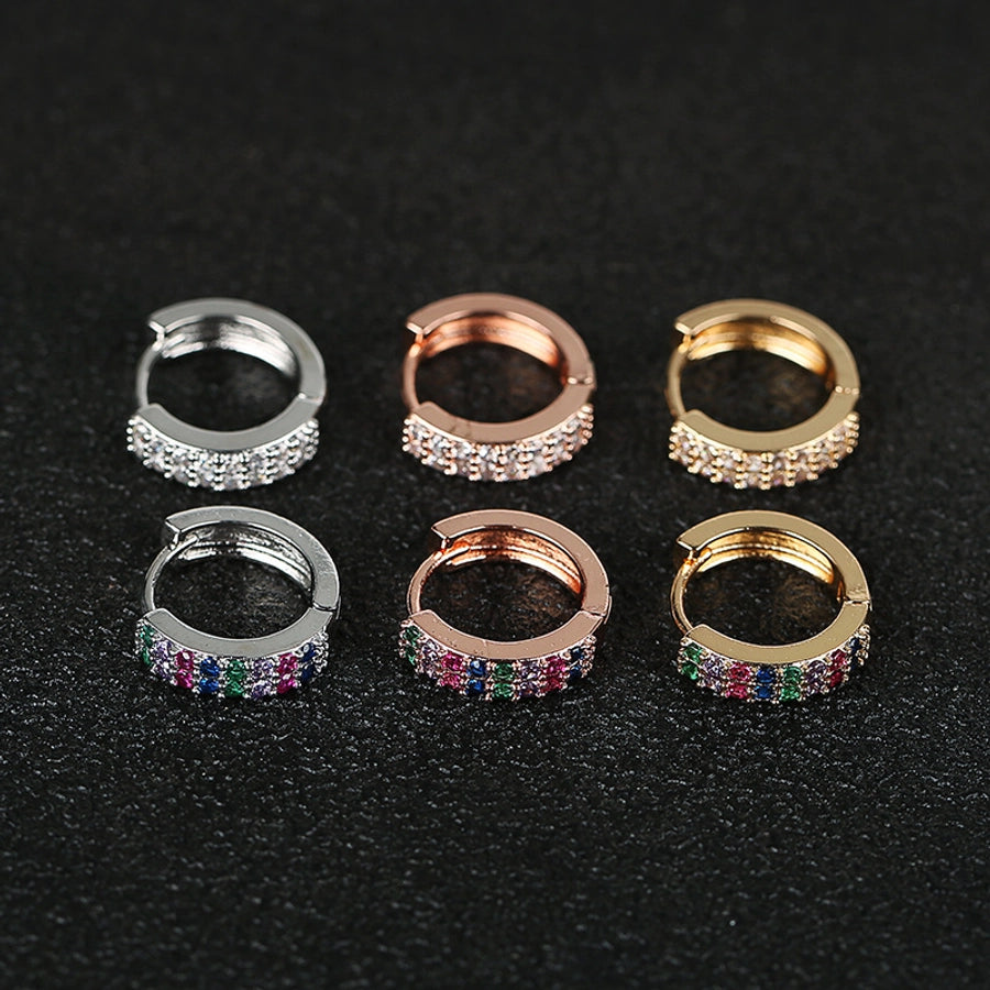 1 Pair Elegant Simple Style Geometric Copper Zircon Earrings