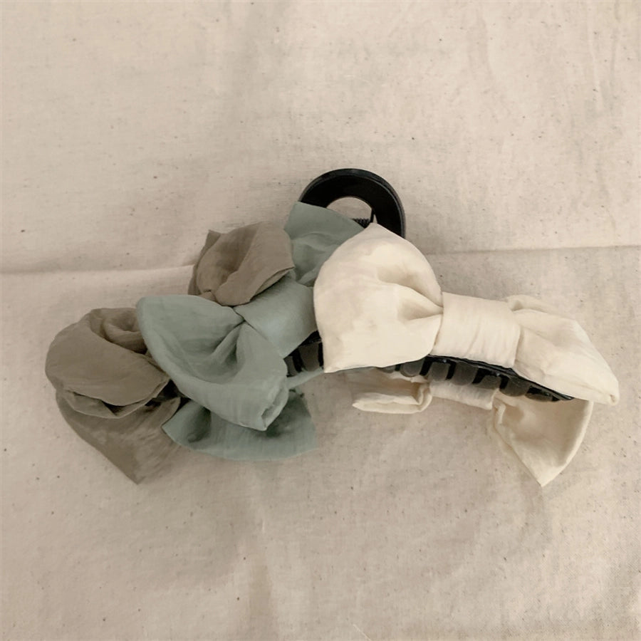 Women's Korean Style Bow Knot Plastic Cloth Hair Claws