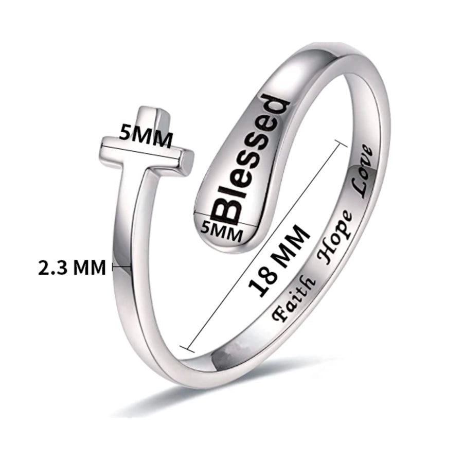 Jewelry Elegant Simple Style Letter 304 Stainless Steel Open Rings