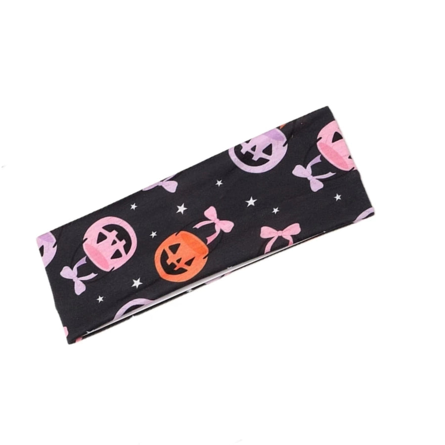 Women's Cute Funny Pumpkin Cartoon Character Spider Cloth Printing Hair Tie