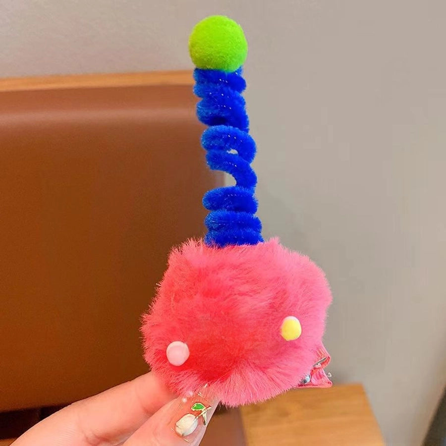 new girl cute three-dimensional cartoon hairpin baby winter funny plush hairpin headdress children's hair accessories