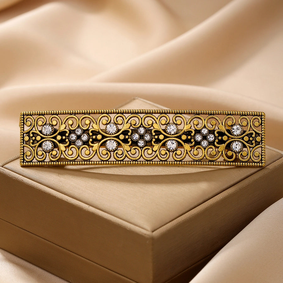 1 Metal Diamond Rectangular Pattern Hollow Spring Clip