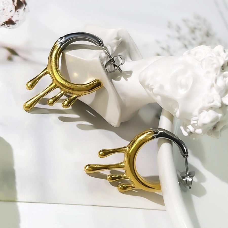 1 Pair Vintage Style Simple Style Geometric 316L Stainless Steel  18K Gold Plated Ear Studs