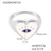 Jewelry Casual Luxurious Modern Style Devil's Eye Titanium Steel 18K Gold Plated Enamel Plating Rings